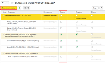 Кнопка Выполнить этапы в автоматизированном рабочем месте Выполнение этапов в программе 1С:Управление нашей фирмой (1С:УНФ) 1.6.16